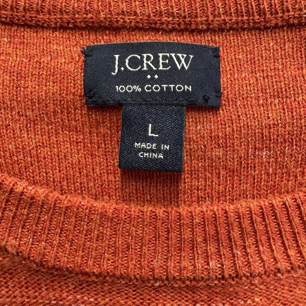 J. Crew‎ Burnt Orange Rust Crewneck 100% Cotton Pullover Sweater Men Size L #229